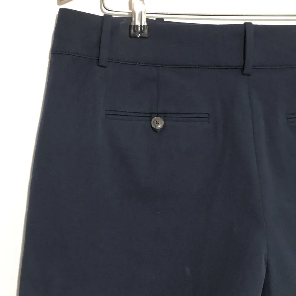 J.CREW  Pintuck Suit Short Womens 12 Blue Navy Stretch Cotton 3